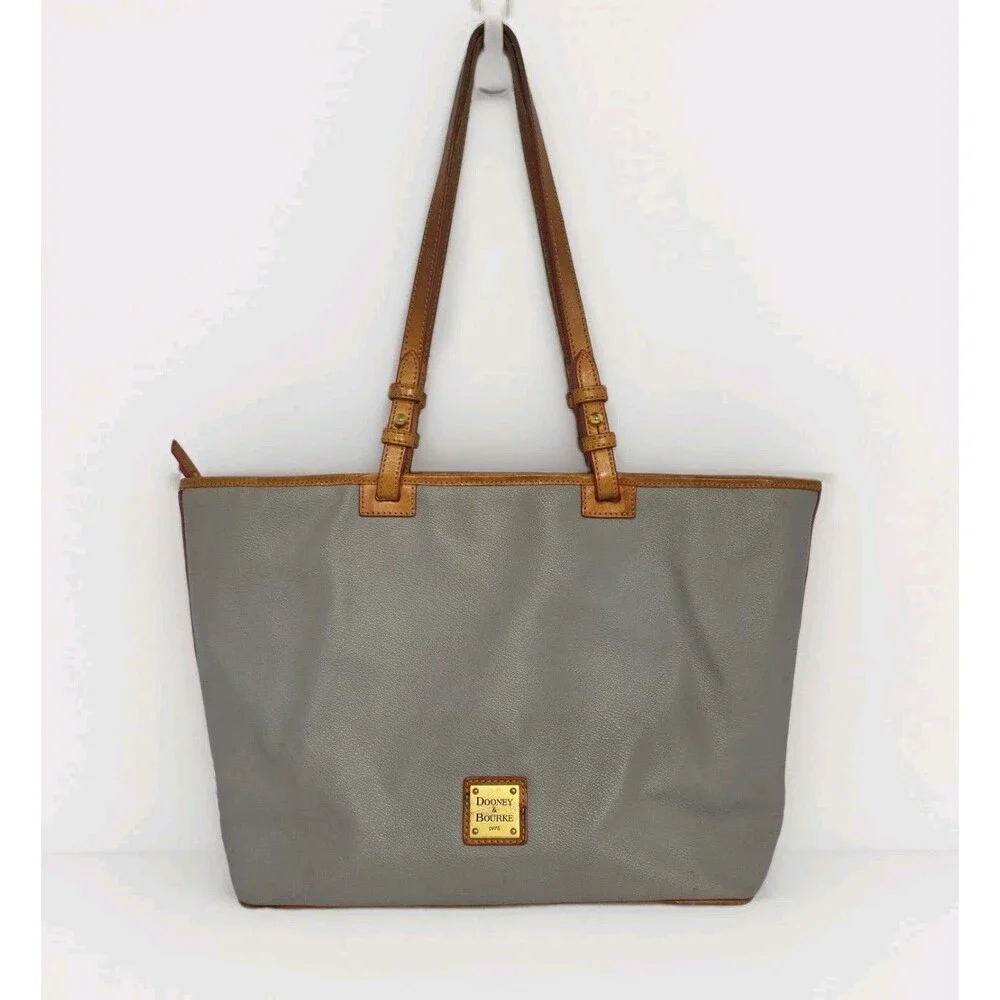 DOONEY AND BOURKE Grey WEXFORD Pebbled LEATHER FLYNN  XL TOTE BAG ORG. $328
